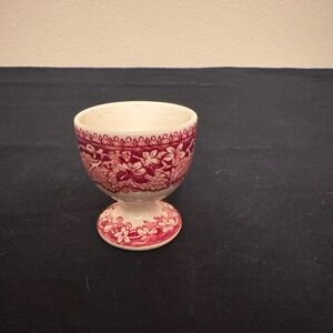 Vintage Mason Red Floral Ironstone Egg Cup